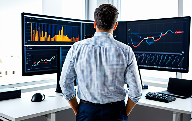 A professional data analyst, fully clothed in a modest, smart casual shirt and trousers, stands focused in a modern, brightly lit office. The analyst is gazing intently at a large, transparent screen displaying dynamic, illuminated data visualizations that shift from chaotic noise into clear, insightful patterns. The scene captures a moment of profound understanding and mental transformation, with a natural pose and well-formed hands. The background features a clean, organized workspace. safe for work, appropriate content, fully clothed, professional, perfect anatomy, correct proportions, natural body proportions, well-formed hands, proper finger count, professional photography, high quality.