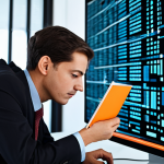 A focused professional, appearing to transition from a state of information overwhelm to clear understanding. The scene is set in a modern, minimalist office. Initially, abstract, chaotic data streams and digital interfaces surround them, symbolizing complex information. Then, subtle visual cues of geometric patterns and interconnected lines emerge, representing the dawning of insight and order from the data. The professional is fully clothed in appropriate business attire, with a natural pose and perfect anatomy, well-formed hands, correct proportions, and a proper finger count. This is a safe for work, appropriate content, family-friendly image, captured with professional photography, high quality.